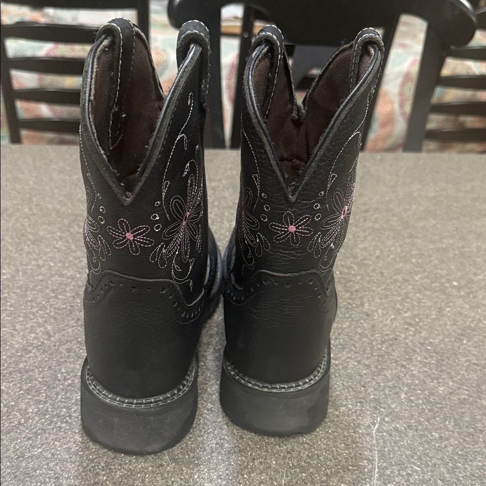NWOT Justin Gypsy Steel toe and waterproof Boots with Pink Floral Stitching - Picture 6 of 8